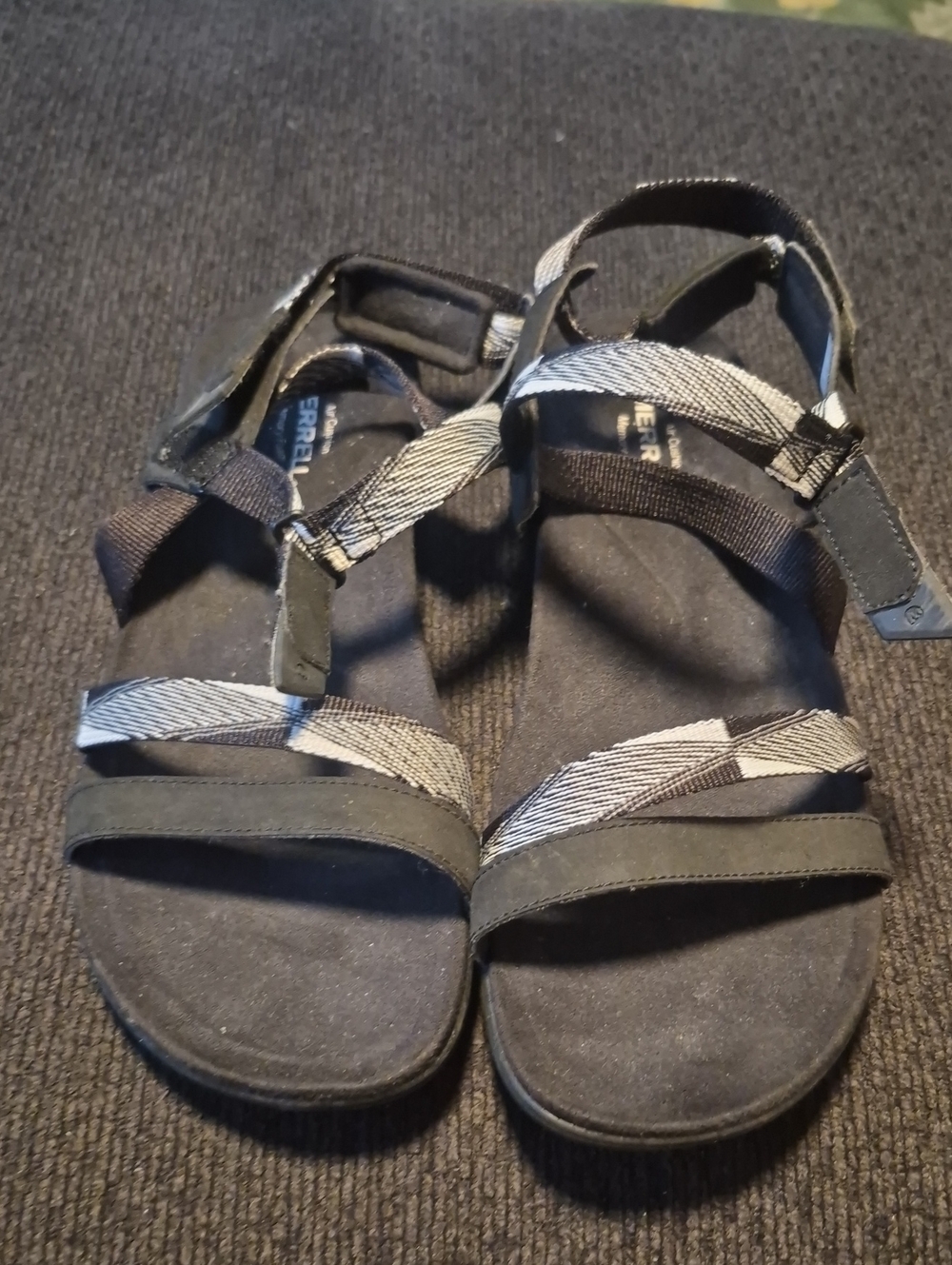 Merrell Black and Gray Youth Strappy Sandals